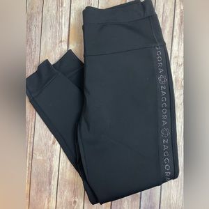 Zaggora Thermoluxe Hot Pants Black With Sparkly Logo On Leg Size 8